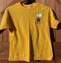 Item Name: B4-5 014 Description: Yellow PE T-Shirt Condition: Good Size: Aged 5-6 Price: 50p