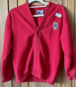 Item Name: Girls 10+ M2 Description: Red School Logo cardigan Condition: Good Size: Aged 32” Price: £2.50